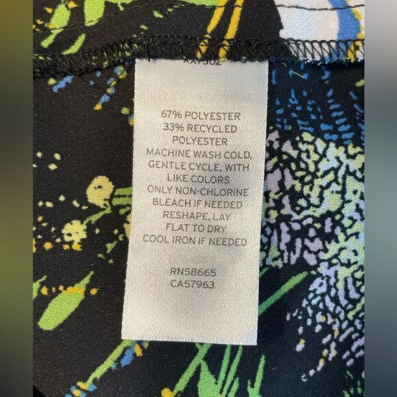 HALOGEN Cross Front Blouse Black Floral Size M - Picture 6 of 7